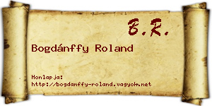 Bogdánffy Roland névjegykártya